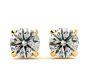 Diamond Stud Solitaire Earring 4 Claw Setting Screw Backing In 18K Yellow Gold 