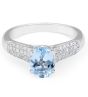 Aquamarine Diamond Engagement Ring in Micro-Pave Setting Diamond rings
