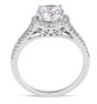 Split Band Halo Diamond Engagement Ring Pave Setting In 18 Karat White Gold