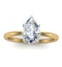 1.00CT Solitaire 5 Claw Setting Pear Shape Diamond Engagement Ring In 18K Yellow and White Gold