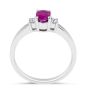 Ruby Diamond Trilogy Engagement Ring in 18 Karat White Gold precious 