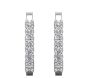 Diamond Hoop Earring In And Out Pave Setting In 18K White Gold 