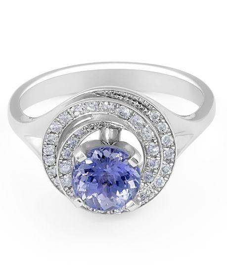  Halo Tanzanite Diamond Ring in 18 Karat Melbourne engagement rings