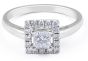Halo Diamond Engagement Ring in 18 Karat White Gold 