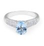 Aquamarine Diamond Engagement Ring in Micro-Pave Setting Gemstone rings