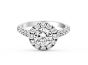 Halo Diamond  Engagement Ring in 18 Karat White Gold 