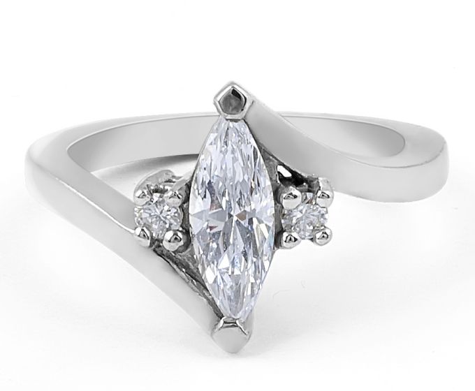 Three-stone Diamond Engagement Ring in 18 Karat White Gold  -  Custom engagement rings melbourne