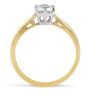 Solitaire Diamond Engagement Ring 6 Claw Tapered Plain Band  In 18K Yellow And White Gold 