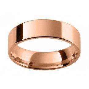 Gents Wedding Band with flat profile and straight edges In 6.0MM Width-18K Rose