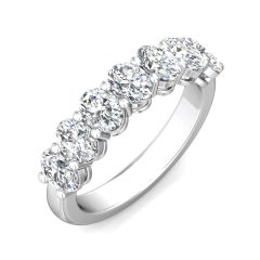 2.00CT Oval Cut 7 Stone Diamond Eternity Ring Share Prong Setting -Platinum