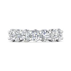 GIA Certified 2.00CT Oval Cut 7 Stone Diamond Eternity Ring Share Prong Setting -18K White