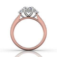 Trilogy Diamond Engagement Ring Prong Channel Setting