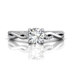 Twist Four Claw Diamond Engagement Ring-Platinum