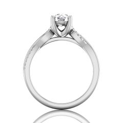 Twist Four Claw Diamond Engagement Ring-Platinum
