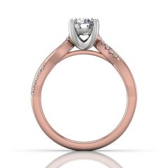 Twist Four Claw Diamond Engagement Ring-18K Rose