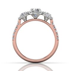 Trilogy Halo Diamond Engagement Ring Pave Setting