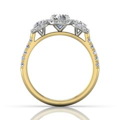 Trilogy Halo Diamond Engagement Ring Pave Setting