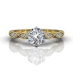 Vintage Style Milgrain Diamond Engagement Ring