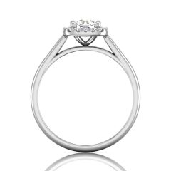 Cushion Cut Halo Engagement Ring in 18k White Gold -18K White