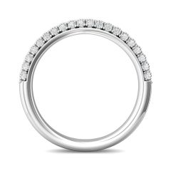 Triple Micro-Pavé Diamond Wedding Ring In 18K White Gold 