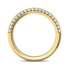 Trio Micropavé Diamond Wedding Ring In 18k Yellow Gold  (0.60CT .TW)