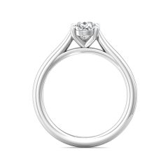 Pear Shape Solitaire Diamond Engagement Ring With a Tapered Plain Band -18K White