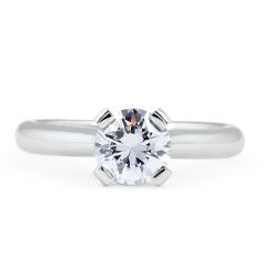 Solitaire Diamond Engagement Ring in 18 Karat White Gold 