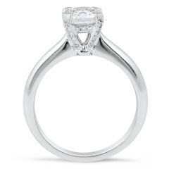 1 Carat Solitaire Diamond Engagement Ring Round Brilliant Cut In 18K White Gold 