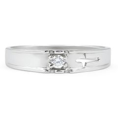Gents Diamond Wedding Band with 4 Claw Setting 
