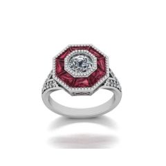 Ruby diamond engagement ring 