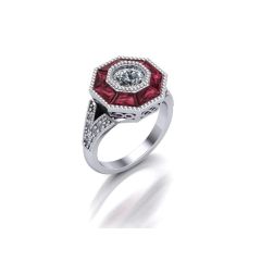 Ruby diamond engagement ring 