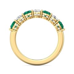 Eternity Emerald And Diamond Wedding Ring Share Prong Setting In 18K Yellow Gold