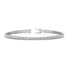 Lab Grown 2.00ct Diamond Tennis Bracelet Splendid Crown Set-18K White