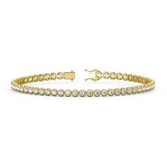 Lab Grown 2.00ct Diamond Tennis Bracelet Splendid Crown Set-18K Yellow