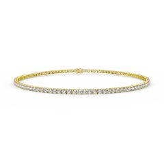 2.00CT Lab Grown Diamond Tennis Bracelet 4 Claw Setting in 18K Yellow Gold 