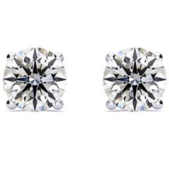 GIA Diamond Stud Solitaire Earring In 4 Claw Setting