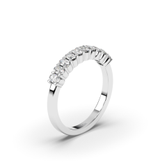 Oval Cut Share Prong Women wedding Ring In 18K White Gold 