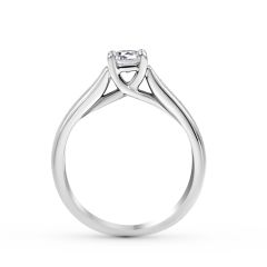 Solitaire Round Cut Brilliant Cut Diamond Engagement Ring GIA Certified In 18K White Gold (4.00MM)