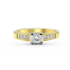 Princes Cut Diamond Engagement Ring In 18 Karat Yellow and White Gold 