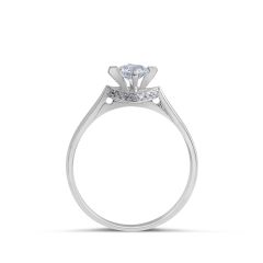 Solitaire Diamond Engagement Ring in 18 Karat White Gold - Women's Engagement Ring