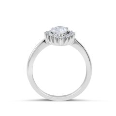 Halo Diamond Engagement Ring in 18 Karat White Gold - Engagement rings melbourne