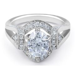 Halo Diamond Engagement Ring in 18 Karat White Gold-  Engagement rings melbourne