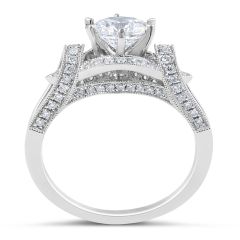 Halo Diamond Engagement Ring in 18 Karat White Gold 