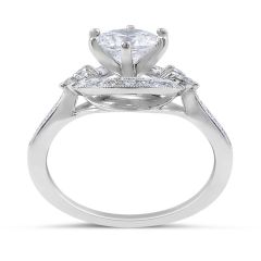 Halo Diamond Engagement Ring in 18 Karat White Gold - Engagement rings melbourne