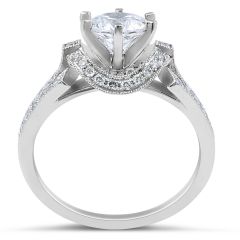 Halo Diamond Engagement Ring in 18 Karat White Gold - Wedding rings melbourne