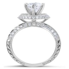 Halo Diamond Engagement Ring in 18 Karat White Gold (Engagement Rings Settings) - Wedding Rings