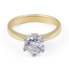 Solitaire Diamond Engagement Ring in 18 Karat White Gold Wedding Rings