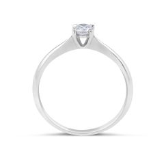 Solitaire Diamond Engagement Ring in 18 Karat White Gold