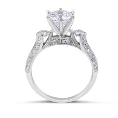 Brilliant Cut Diamond Engagement Ring in 18 Karat White Gold Grain Set  - Wedding rings melbourne