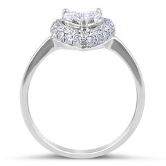 Heart Shape Diamond Ring with fine tapered band Invisible Setting - Wedding rings melbourne